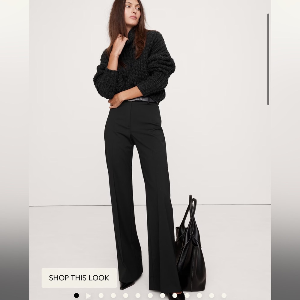 Banana Republic Black Wide/Flare-Leg Pants